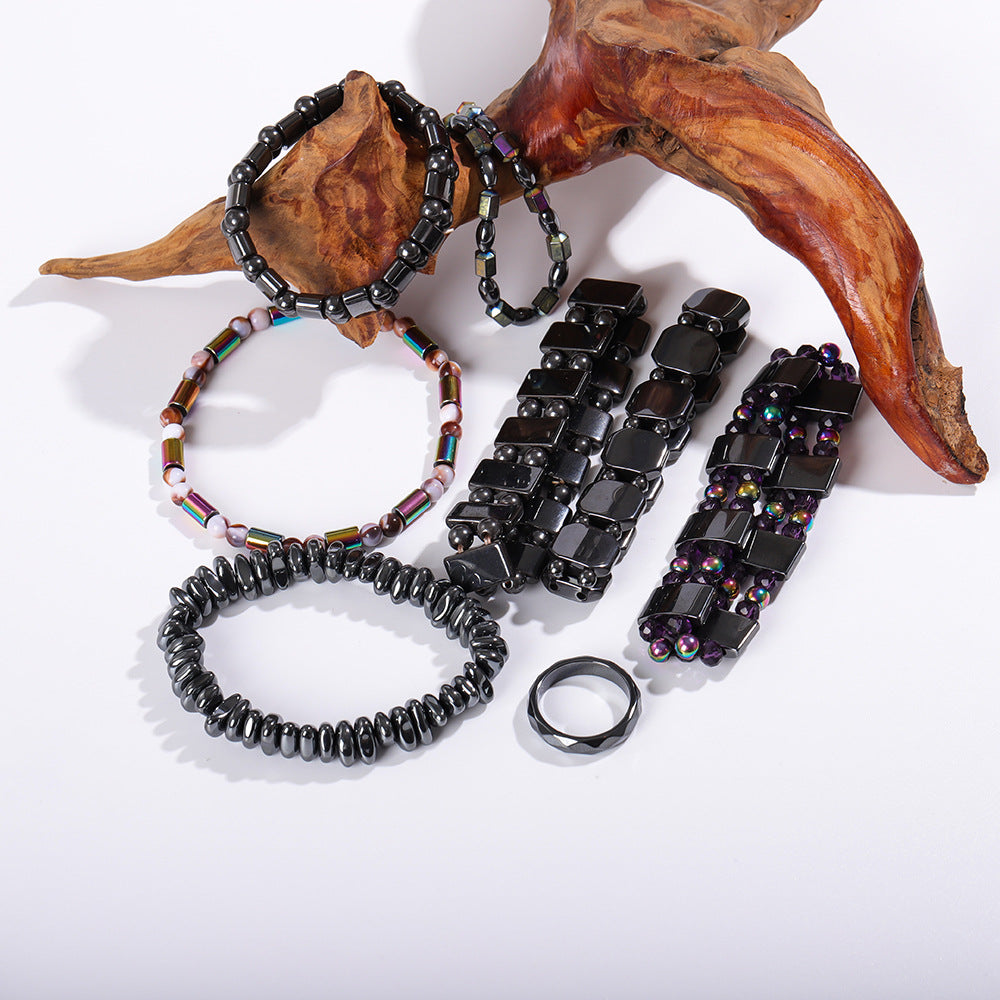 Black gall stone hematite bracelet