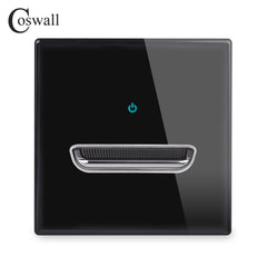 Glass black one open single 1 gang 1 way