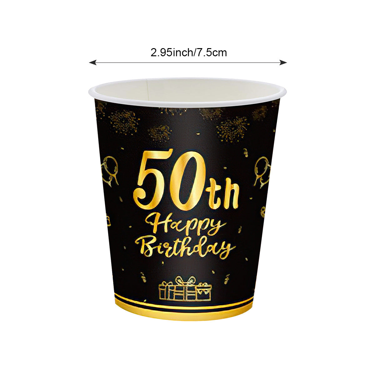 Black Gold Birthday Party Tableware Set