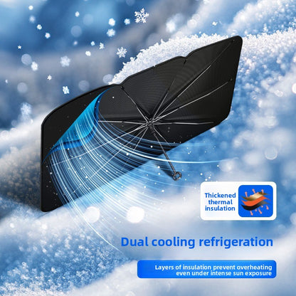 Black Gold Car Windshield Sunshade Heat Insulation Shield