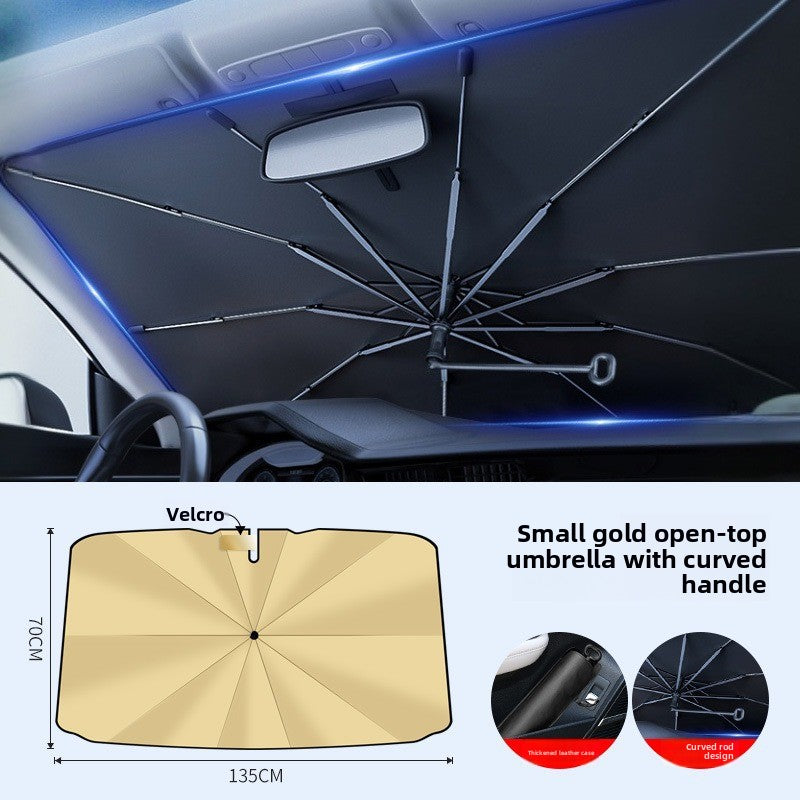 Black Gold Car Windshield Sunshade Heat Insulation Shield