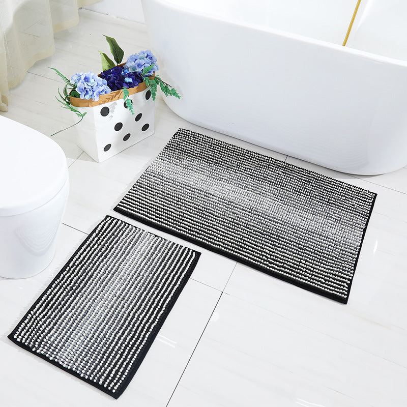 Black gradient Chenille floor mat