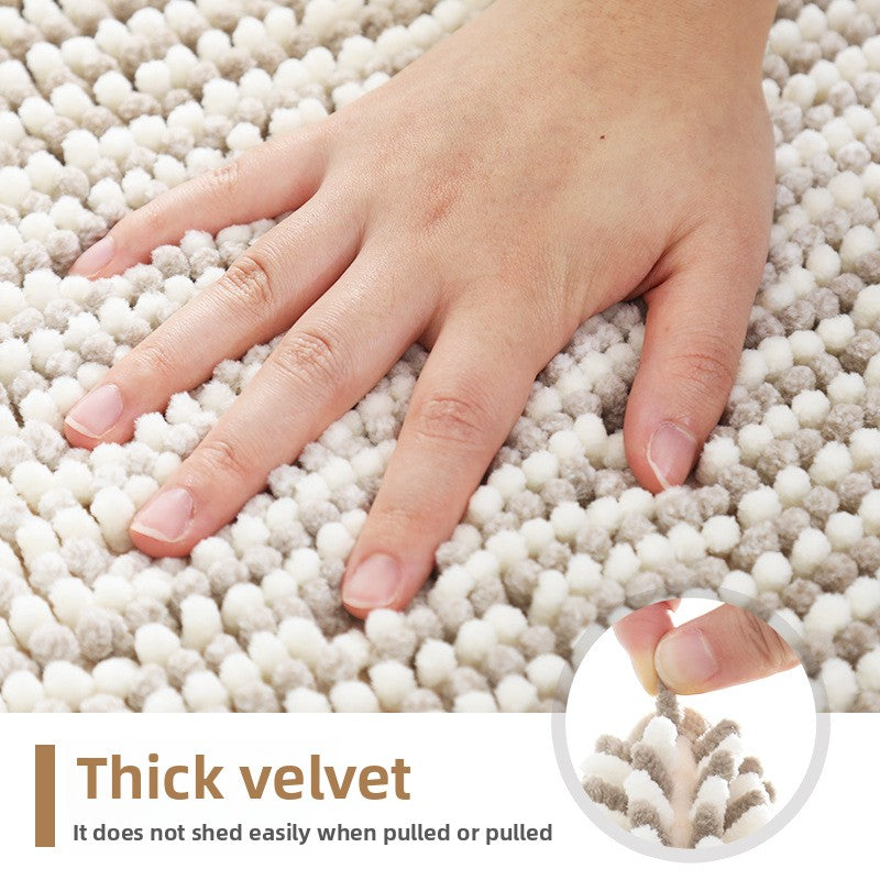 Black gradient Chenille floor mat