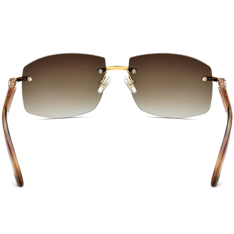 Black Horn Metal Frame Sunglasses