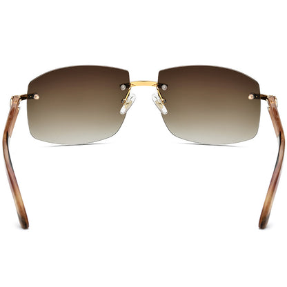 Black Horn Metal Frame Sunglasses