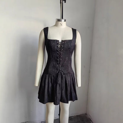 Black jacquard evening dress
