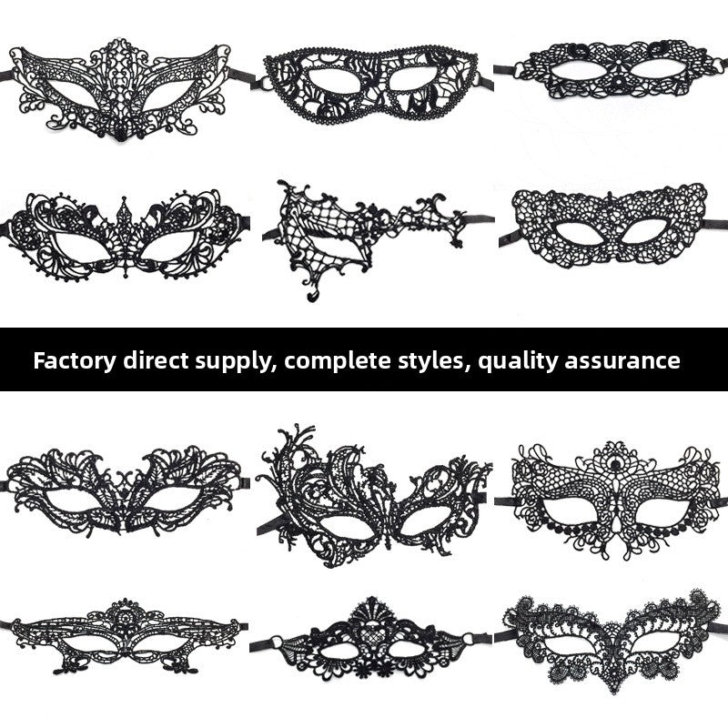 Black lace mask