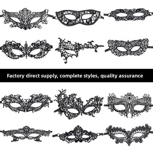 Black lace mask