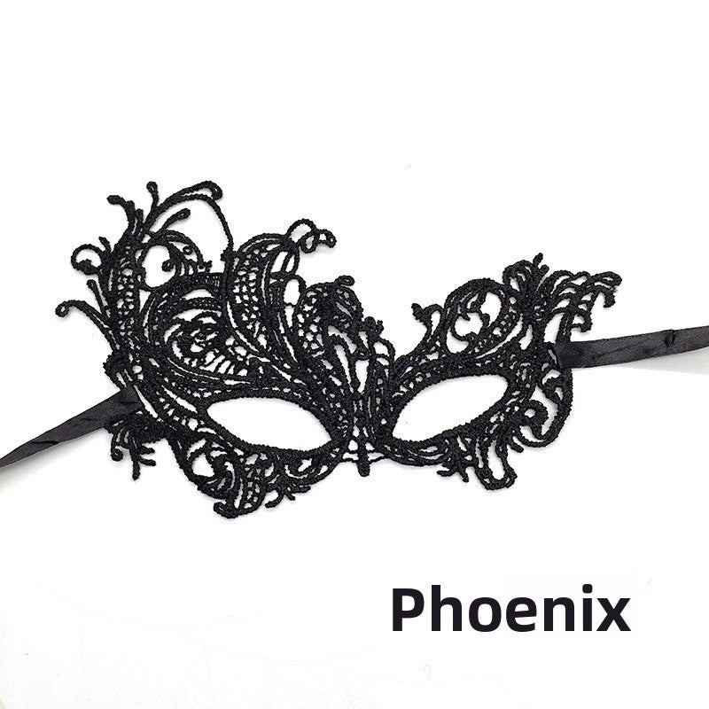 Black lace mask