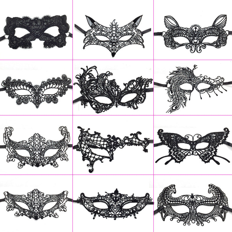 Black lace mask
