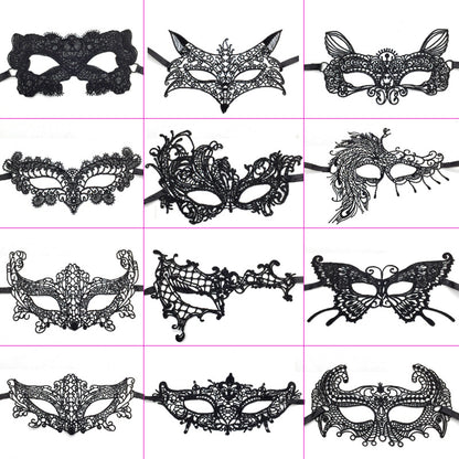 Black lace mask