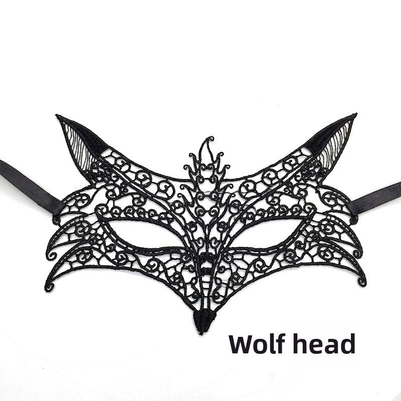 Black lace mask