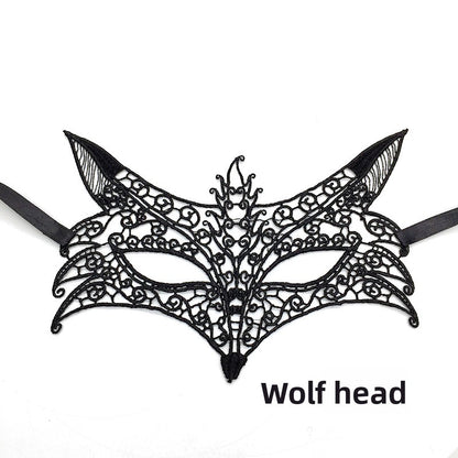 Black lace mask