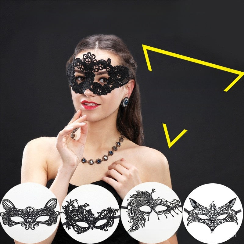 Black lace mask