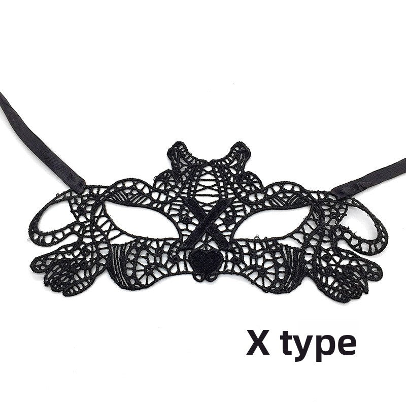 Black lace mask