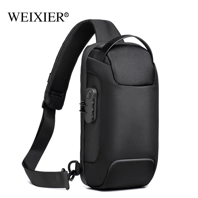 Black Large Capacity Sports Car Bag Shoulder Crossbody Men's Chest Bag