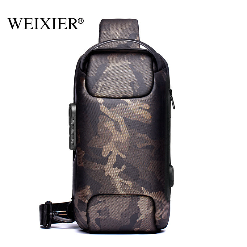Black Large Capacity Sports Car Bag Shoulder Crossbody Men's Chest Bag