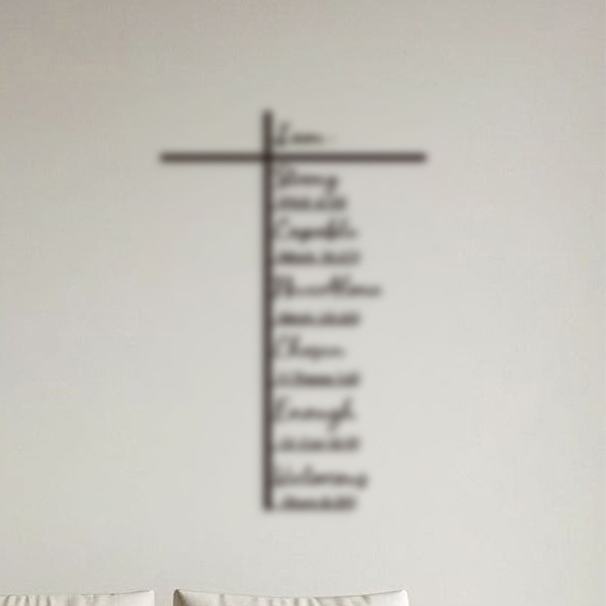 Black Letter Cross Wall Decor