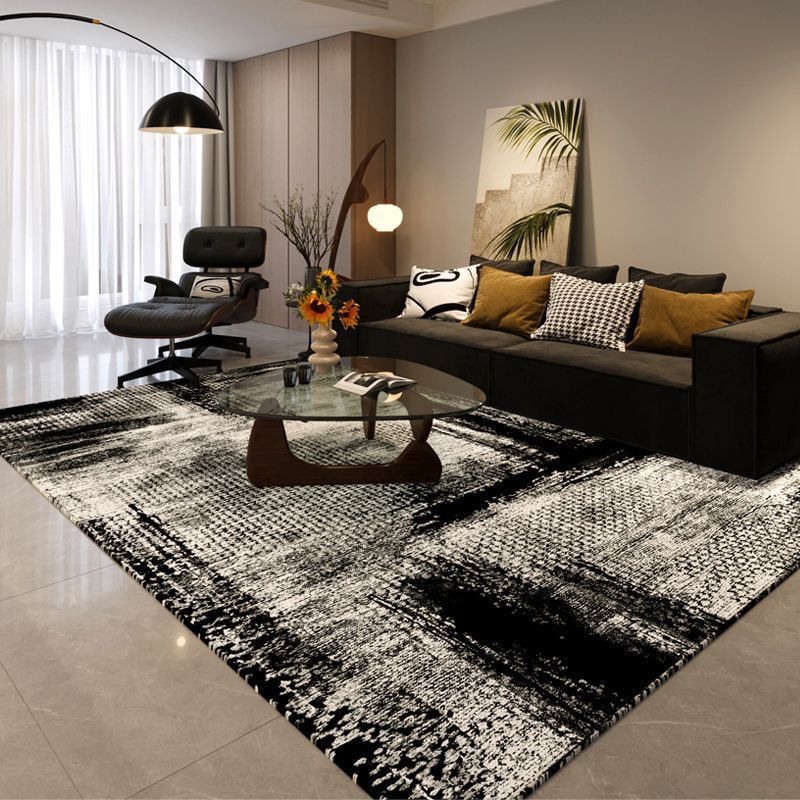 Black light luxury living room carpet