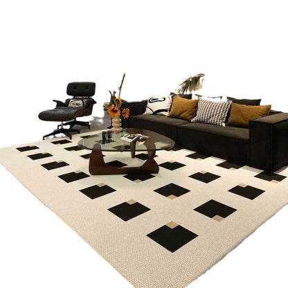 Black light luxury living room carpet
