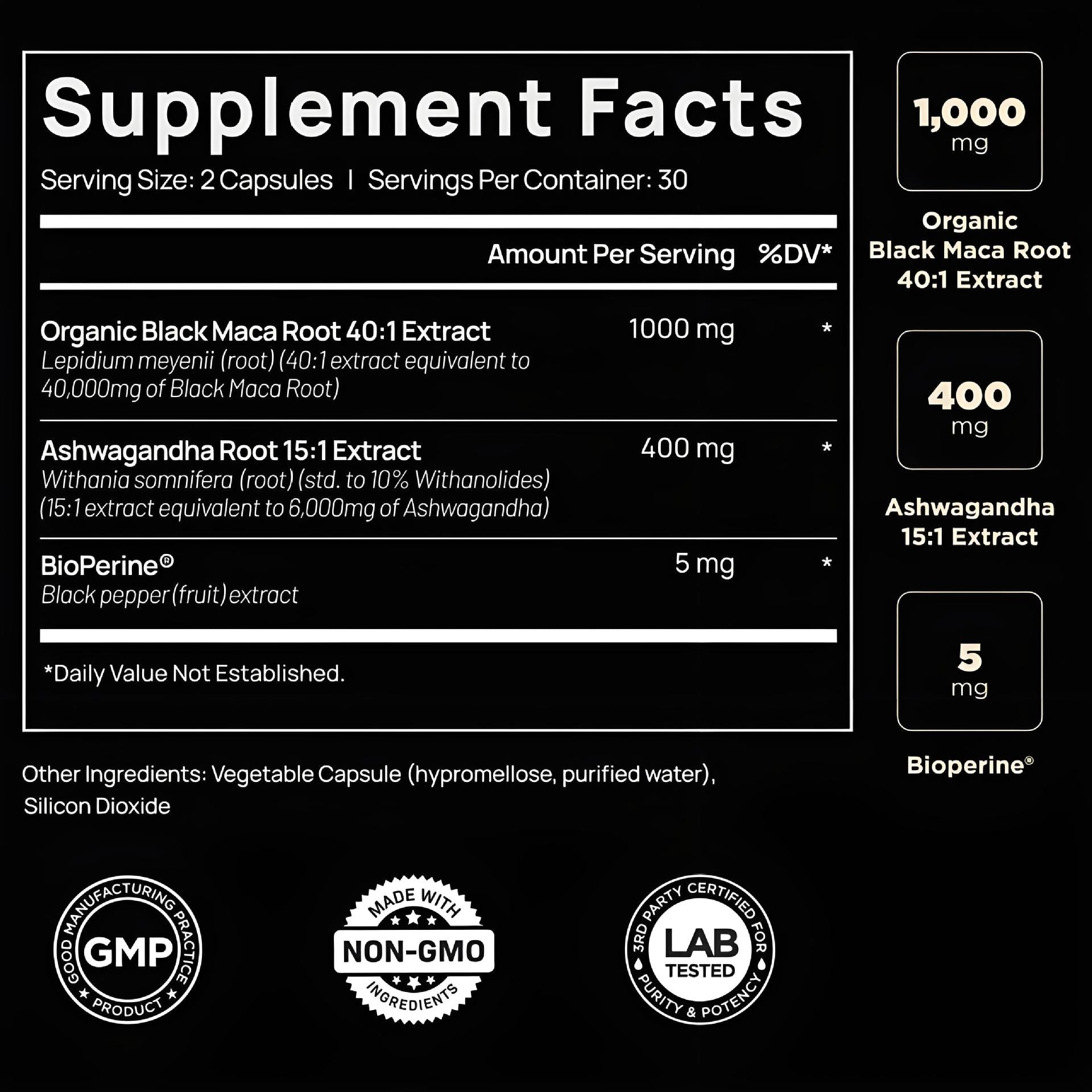 Black Maca Root Capsules