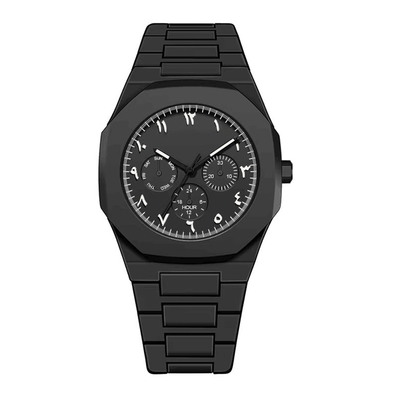 Black matte oil plastic men's watch