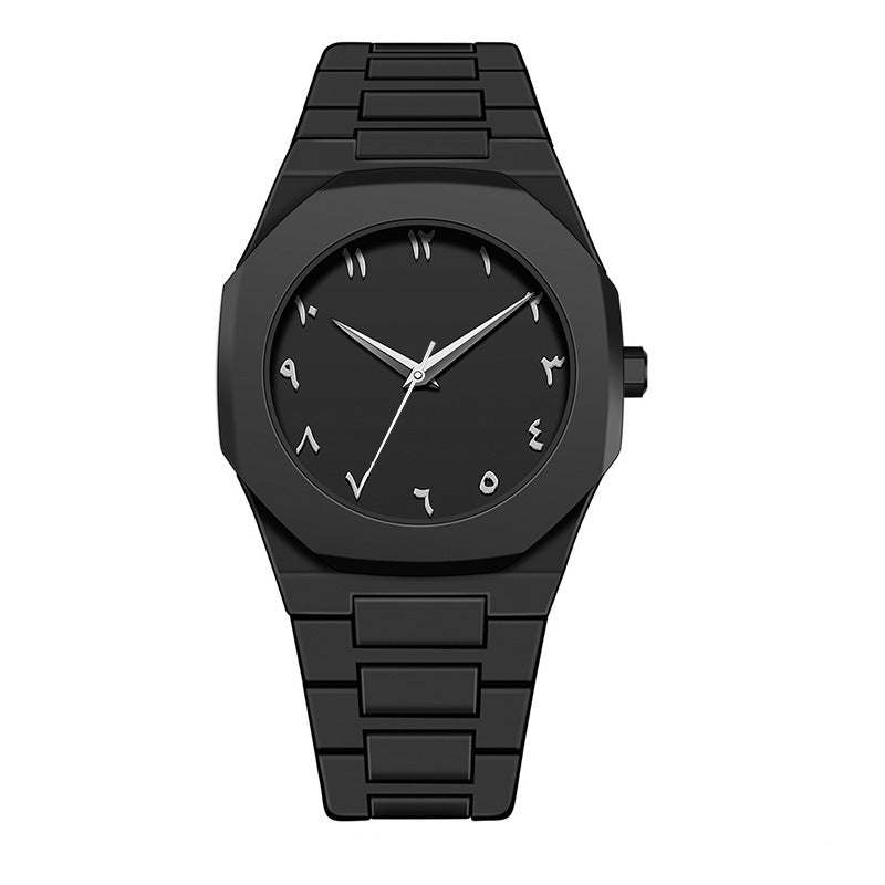 Black matte oil plastic men's watch