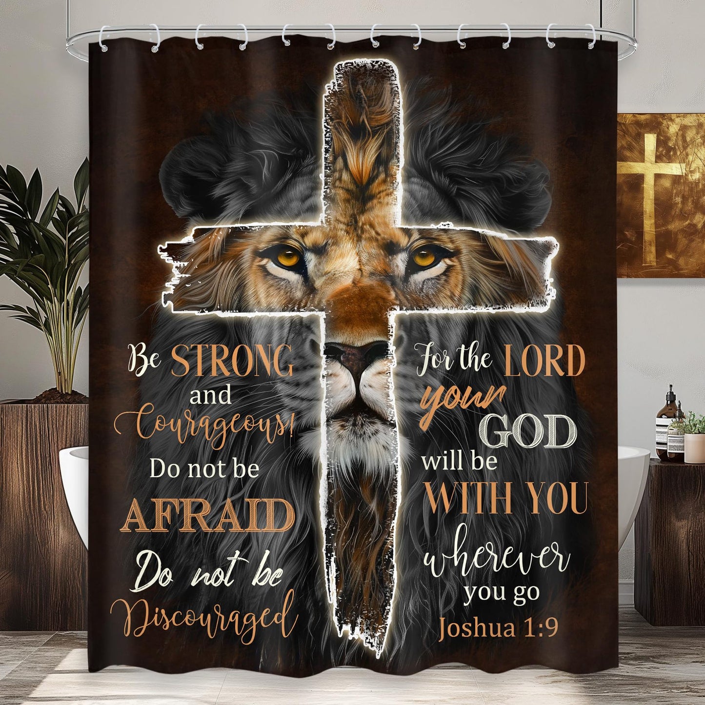 Black men's shower curtain