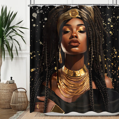 Black men's shower curtain