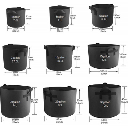 Black Non-Woven Grow Bags