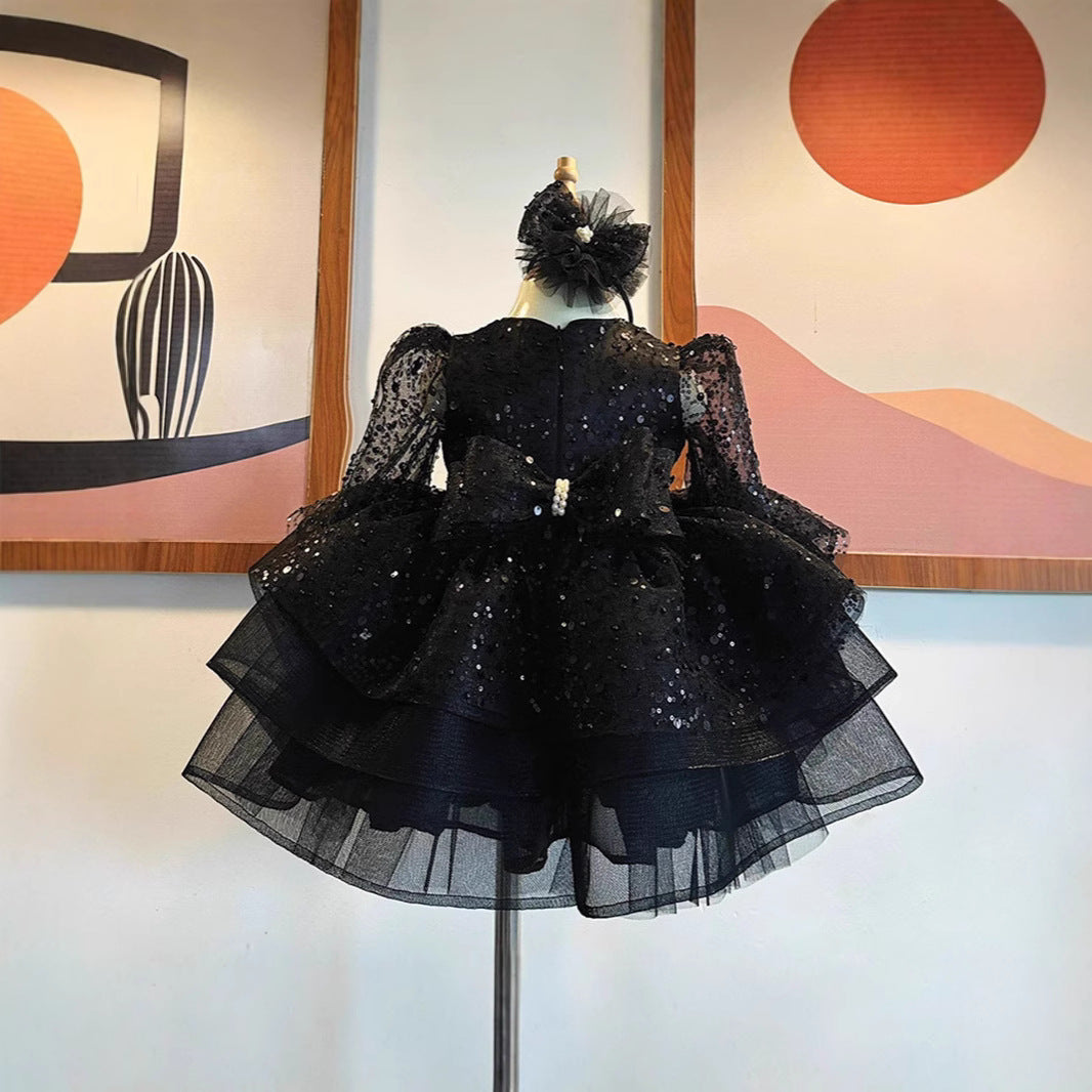 Black Princess Performance Dress for Girls