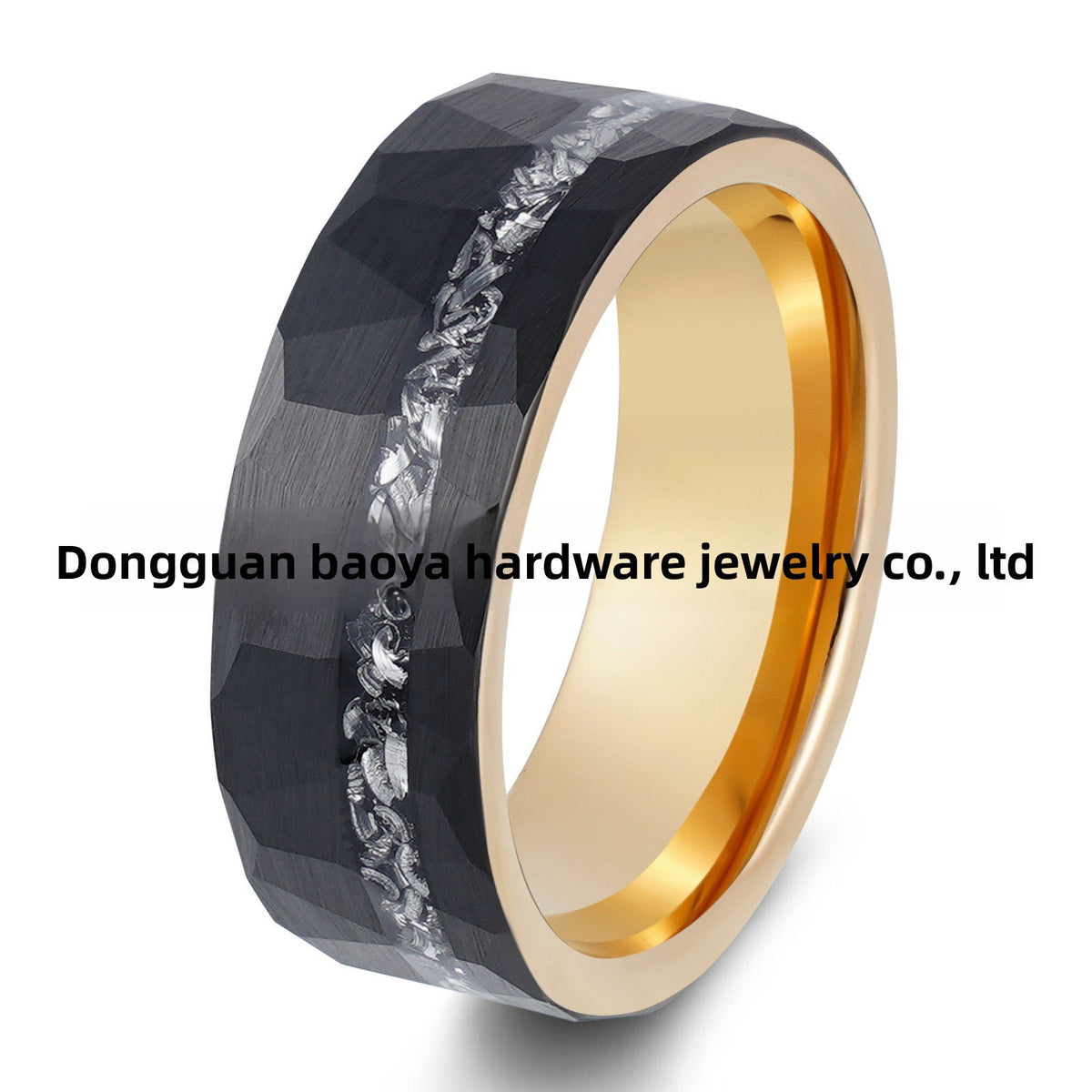 Black rose gold tungsten steel ring 8mm