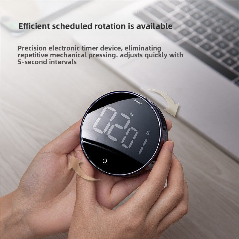 Black Rotatable Magnetic Digital Kitchen Timer Alarm Clock