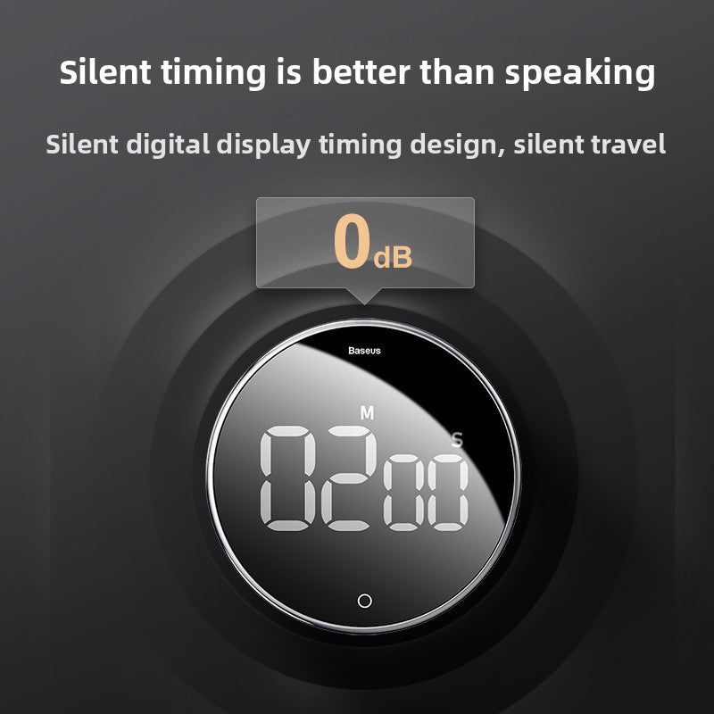 Black Rotatable Magnetic Digital Kitchen Timer Alarm Clock