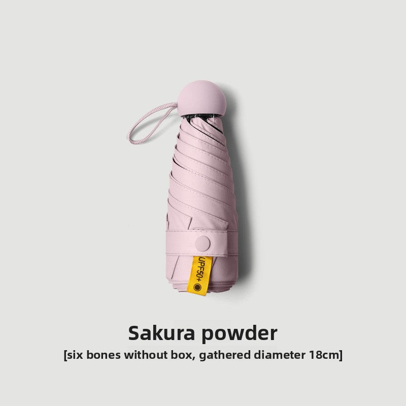Black rubber outdoor sunshade folding gift umbrella