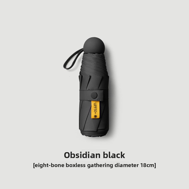 Black rubber outdoor sunshade folding gift umbrella