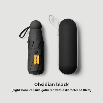 Black rubber outdoor sunshade folding gift umbrella