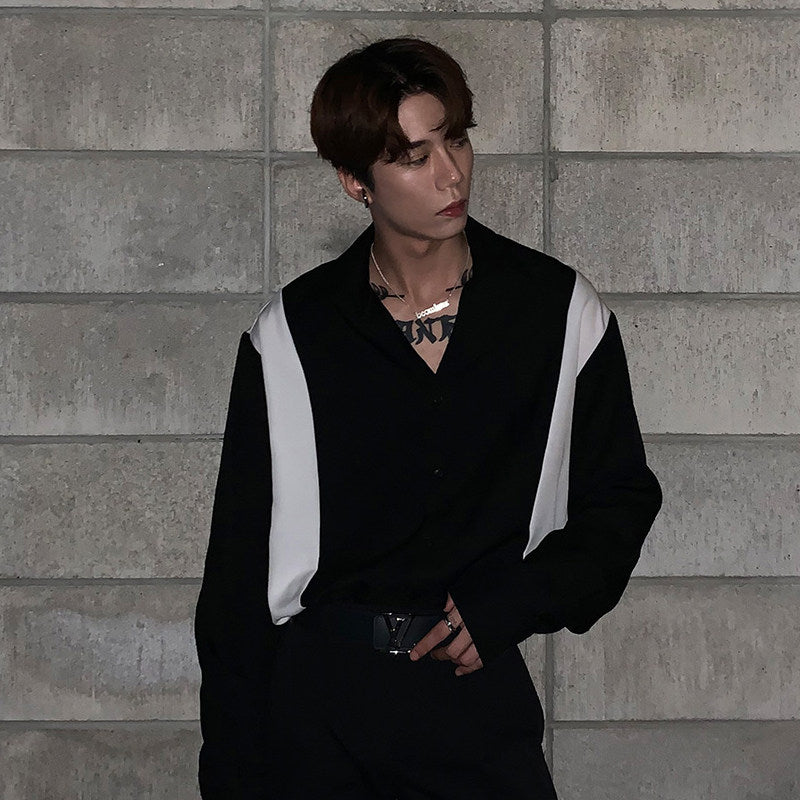 Black silky smooth wrinkle-free shirt