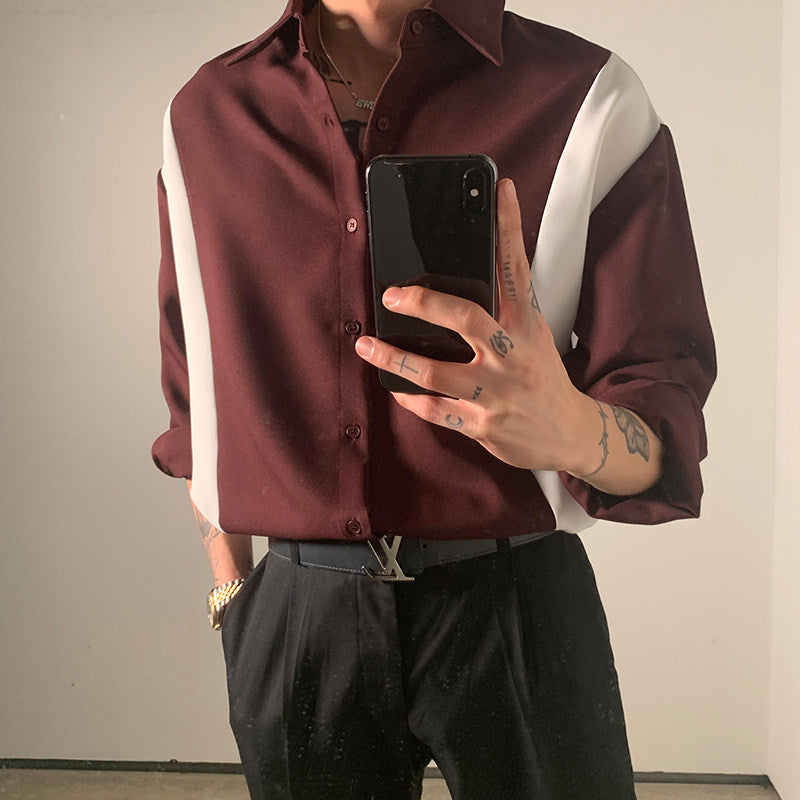 Black silky smooth wrinkle-free shirt