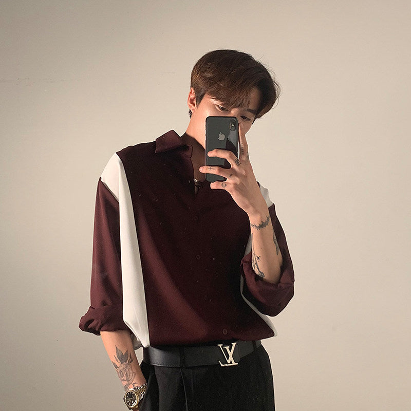 Black silky smooth wrinkle-free shirt