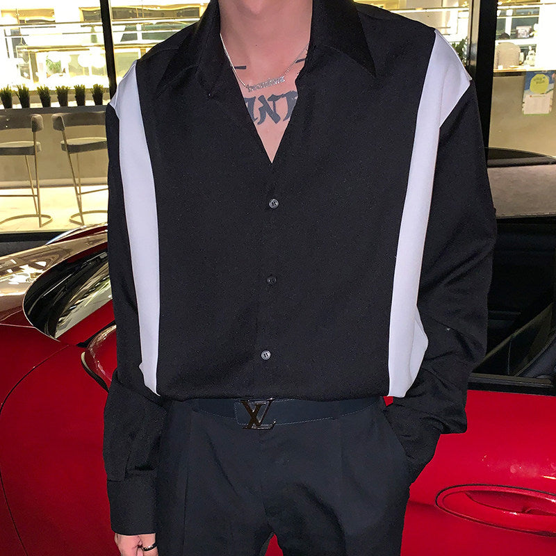 Black silky smooth wrinkle-free shirt