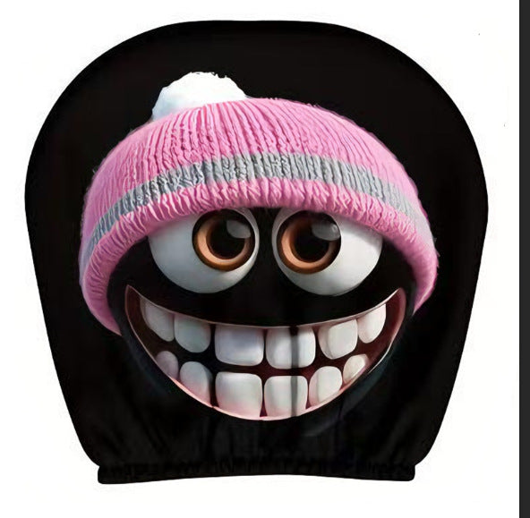 Black Skull Car Printed Headrest Cover Universal Elastic Style Funny and Interesting Universal Headgear