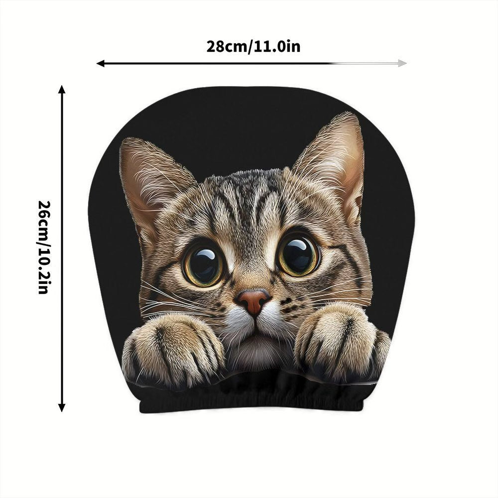 Black Skull Car Printed Headrest Cover Universal Elastic Style Funny and Interesting Universal Headgear