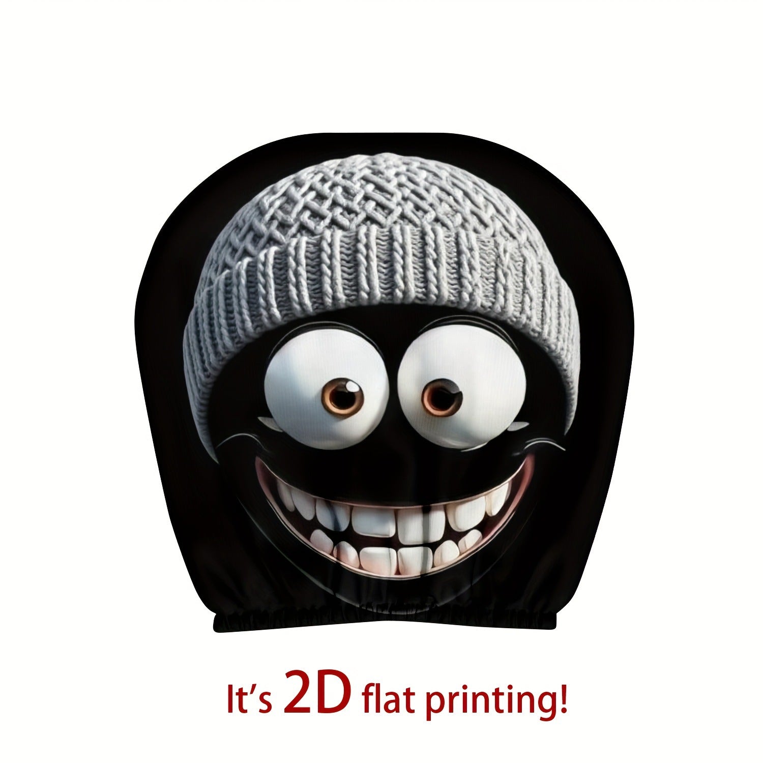 Black Skull Car Printed Headrest Cover Universal Elastic Style Funny and Interesting Universal Headgear
