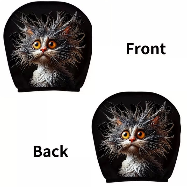 Black Skull Car Printed Headrest Cover Universal Elastic Style Funny and Interesting Universal Headgear