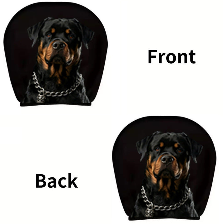 Black Skull Car Printed Headrest Cover Universal Elastic Style Funny and Interesting Universal Headgear