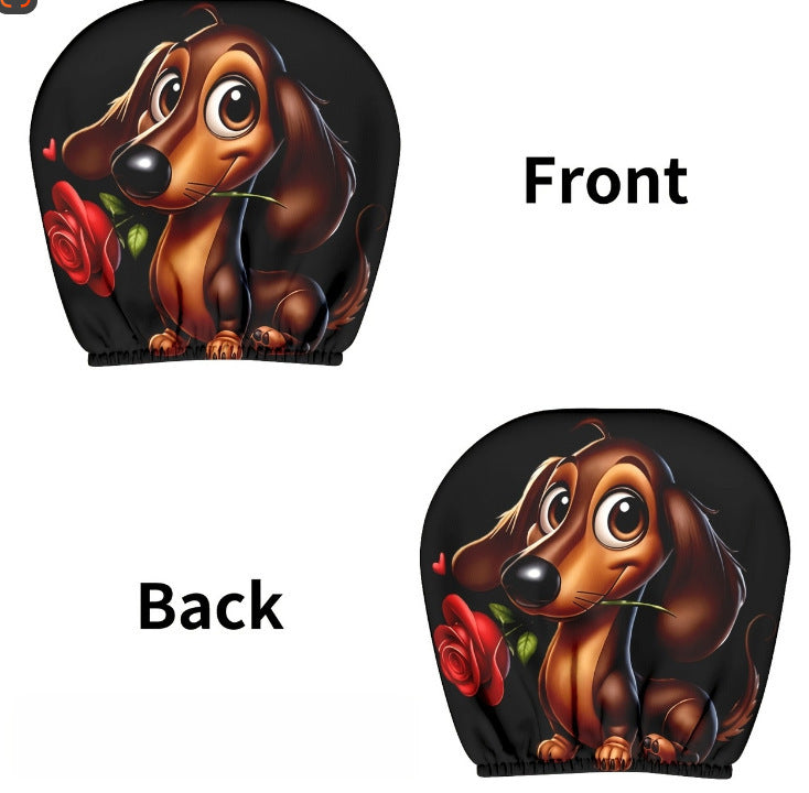 Black Skull Car Printed Headrest Cover Universal Elastic Style Funny and Interesting Universal Headgear