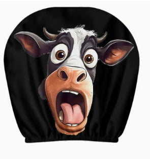 Black Skull Car Printed Headrest Cover Universal Elastic Style Funny and Interesting Universal Headgear