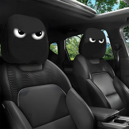 Black Skull Car Printed Headrest Cover Universal Elastic Style Funny and Interesting Universal Headgear