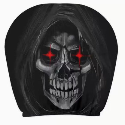 Black Skull Car Printed Headrest Cover Universal Elastic Style Funny and Interesting Universal Headgear
